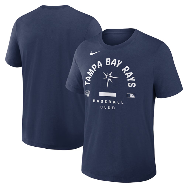 Men's Navy Tampa Bay Rays Collection Early Work Tri-Blend Dri-FIT T-Shirt
